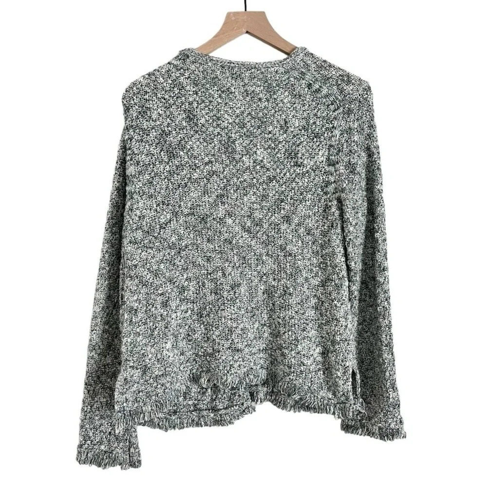 J. Crew Lady Sweater Jacket with Fringe Seaweed Navy‎ Green Women’s Size Medium
